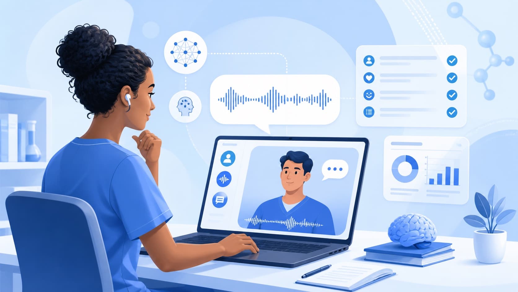 Physician interacting with an artificial intelligence interface
